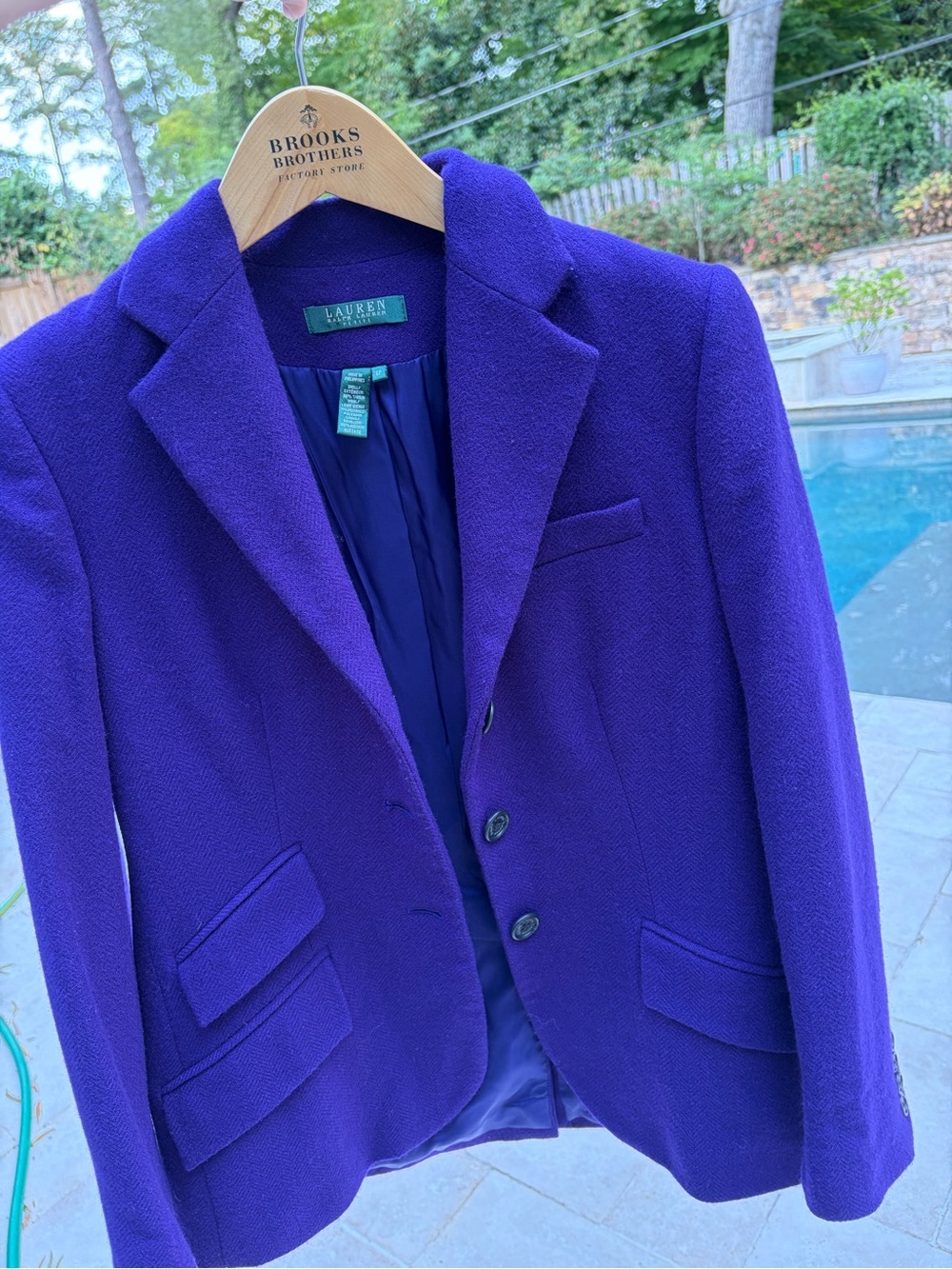 Ralph Lauren Wool Women’s Royal Purple Blazer Jacket 6P Petite VINTAGE RARE